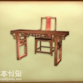 میز کار مبلمان کلاسیک چینی مدل سه بعدی