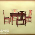Kinesisk klassisk møbelkombination 3d-model.