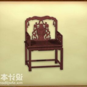 Carved Chair Wooden Material 3d model