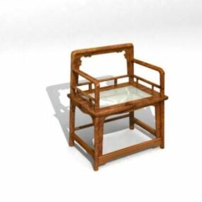 نموذج الكرسي الصيني ذو الظهر المنخفض ثلاثي الأبعاد