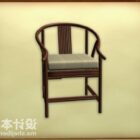 中式复古椅子，座位上有垫子