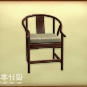 Chinese Vintage Chair With Pad On Seat 3d model