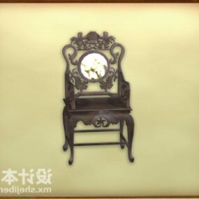 Classic Chinese Chair With Carved Style 3d model
