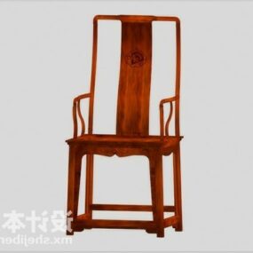Chaise vintage chinoise à dossier haut modèle 3D
