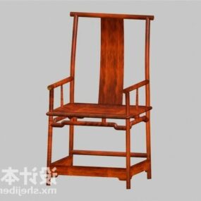 3д модель китайского деревянного стула из красного дерева