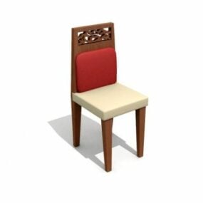 Restaurant Chair Carved Back 3d model