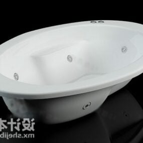 Curved Bathtub White Ceramic 3d model