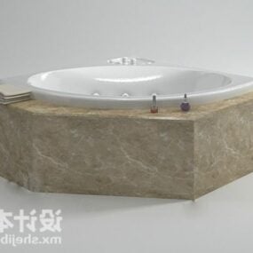 Baignoire en pierre d'angle sanitaire modèle 3D