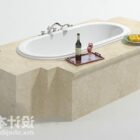 Sanitaire de baignoire en pierre jaune