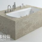 長方形の石造りの浴槽の衛生