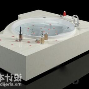 Mô hình 3d bồn tắm vệ sinh góc sang trọng