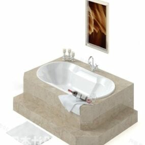 Bagno in pietra vasca da bagno sanitaria modello 3d