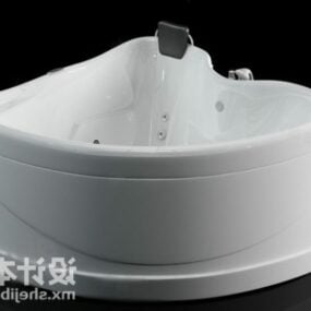Curved Bathtub White Ceramic 3d model
