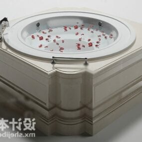 石材圆形浴缸家具3d模型