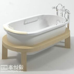 Model 3d Perabot Bathtub Kanthi Ngadeg Kayu