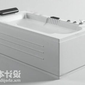 ריהוט אמבט מפלסטיק לבן דגם תלת מימד