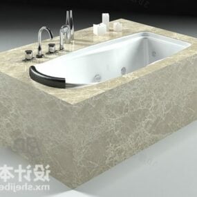 Stenen badkuipmeubilair 3D-model