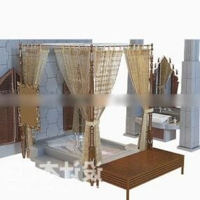 3д модель стеклянной душевой комнаты с ванной