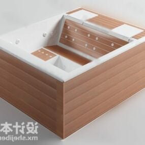 Quadratische Badewanne im Jacuzzi-Stil, 3D-Modell