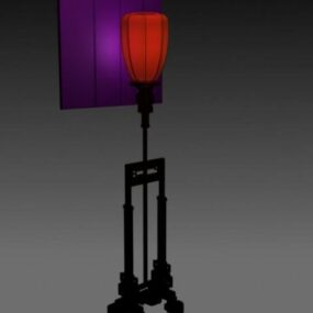 Chinese Classic Floor Lamp Wooden Material 3d model