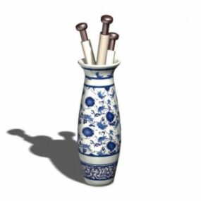 Chinese High Vase Decoration 3d model
