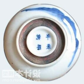 中国のボウル磁器装飾3Dモデル