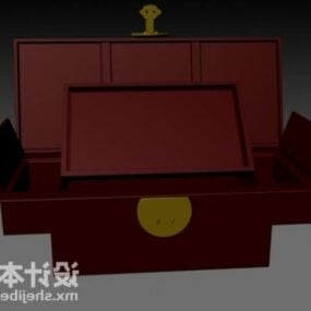 صندوق مجوهرات صيني عتيق نموذج ثلاثي الأبعاد