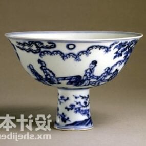 Porcelain Vase Chinese Vintage Age 3d model