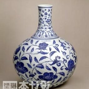 Chinese Vintage Ceramic Vase 3d model