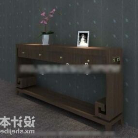 Secret Console Cabinet With Tableware 3d model