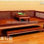 Bett im chinesischen Stil 3D-Modell.