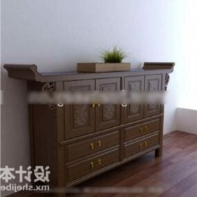 Modelo 3D de móveis chineses de gabinete secreto
