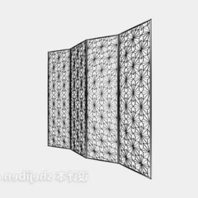 Steel Screen Partition Chinese Furniture 3d model