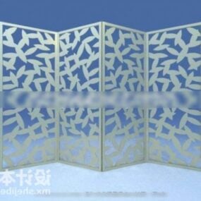 Przegroda ekranuowa rzeźbiona w stylu chińskich mebli Model 3D