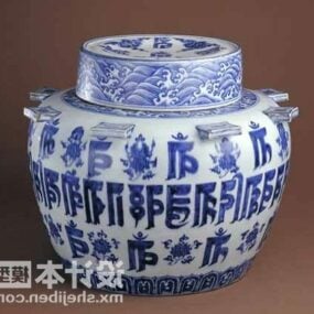 Vintage Porcelain Vase Chinese Furniture 3d model