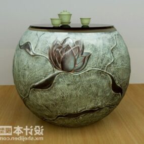 Model 3d Bahan Porselen Pot Vas Sederhana