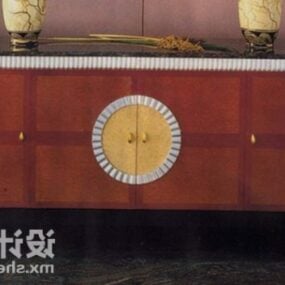 Kabinet Kasut Kayu Abu Dengan Model 3d Pinggan Makan