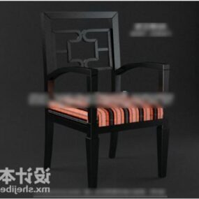 Cadeira com encosto de chifre estofada modelo 3d