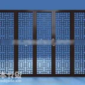 Chinese Wood Screen Partition Door 3d model