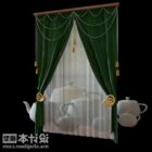 Divisor de habitación con cortina