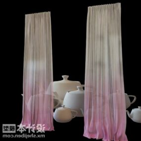 Transparent Curtain For Bedroom Divider 3d model