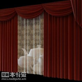 Classic Two Layers Curtain For Home 3d model