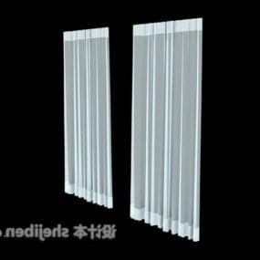 White Curtain Transparent Effect 3d model