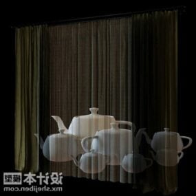 Thin Curtain Transparent Textile 3d model