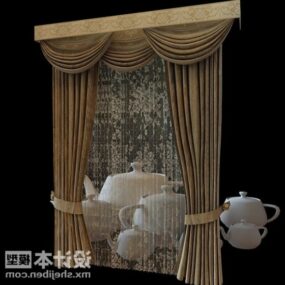 Starožitný záclonový interiérový nábytek 3D model