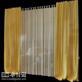 Two Layers Curtain Indoor Furniture 3d model