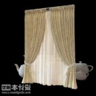 Realistic Curtain Indoor Furniture
