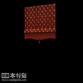 Red Blind Curtain Textile 3D-malli