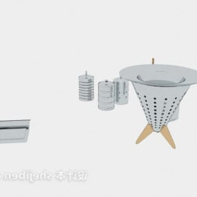 Küchenutensilien-Geschirrset 3D-Modell