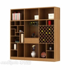 Ash Wine Cabinet Furniture 3D-malli